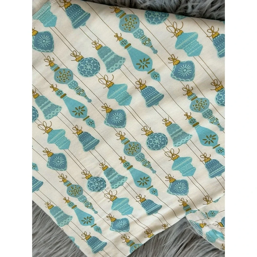 Kate Quinn Blue Ornament Bamboo‎ Swaddle Blanket Approx 48